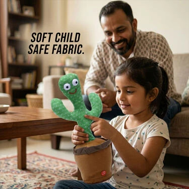 Talking Dancing Cactus Toy for Kids – Singing & Recording Plush Cactus with Repeat Function, LED Lights & Music | Funny Educational Toy for Babies & Toddlers | USB Rechargeable (Multicolor) (Style 5)