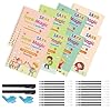Magic Practice Copybook, (4 BOOK +1 PEN + 10 REFILL) Number Tracing Book for Preschoolers with Pen, Magic calligraphy books for kids Reusable Writing Tool