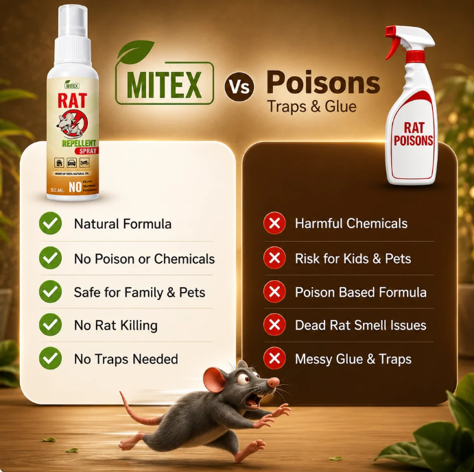Rat Repellent Spray  for Home, Kitchen, Car & Bike Engine, Warehouse (Pack Of 2)