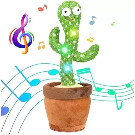 Talking Dancing Cactus Toy for Kids – Singing & Recording Plush Cactus with Repeat Function, LED Lights & Music | Funny Educational Toy for Babies & Toddlers | USB Rechargeable (Multicolor) (Style 5)